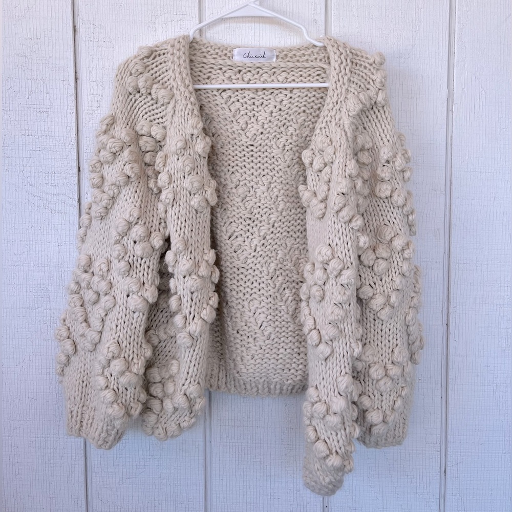 Chicwish-KNIT YOUR LOVE CARDIGAN IN IVORY Sz S/M